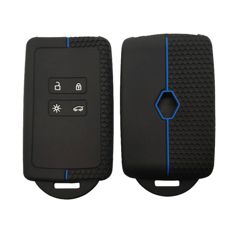 Autoschlüssel Hülle für Renault - Silikon Schlüssel Gehäuse für Renault Clio,Megane Koleos Kadjar Kangoo Twingo Talisman Captur, Schlüsselhülle mit Blaue Linie Kompatibel mit Espace Dacia Duster von Pixaro