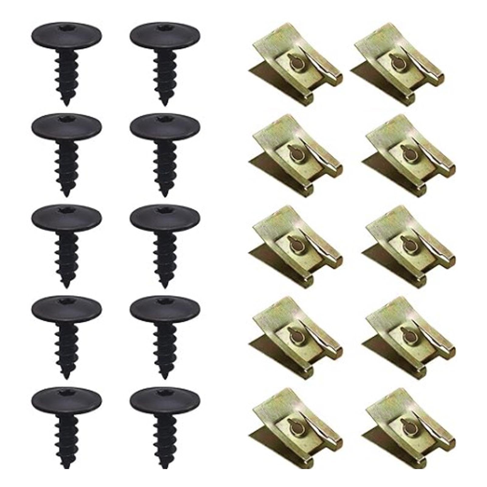 Blechmutter Schraube Mutter Clip Kit - 20 Sätze U Typ Karosserieschrauben, Edelstahl Schraube Mutter Clip Schnappmutter Set, Blechmuttern Befestigung Clips für Auto Motorader Blechmutter Schraube Mutter Clip Kit - 20 Sätze U Typ Karosserieschrauben, Edelstahl Schraube Mutter Clip Schnappmutter Set, Blechmuttern Befestigung Clips für Auto Motorader von Pixaro