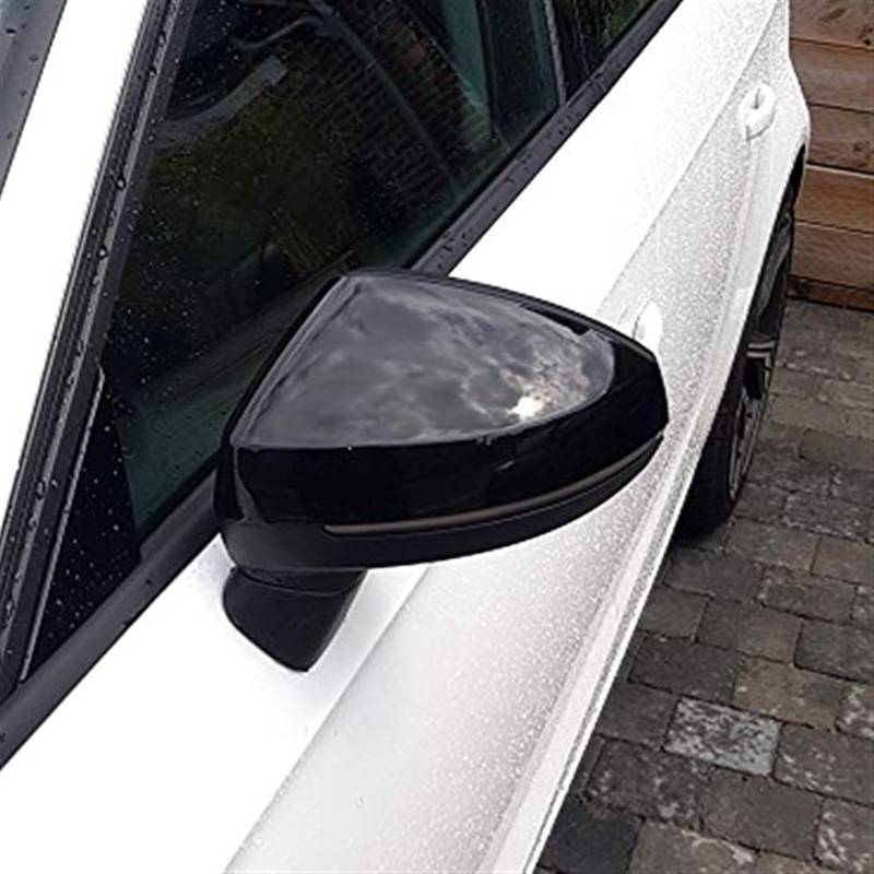 Pizgear 1 Paar, for, A3 S3 8V RS3 Auto Rückspiegelabdeckungen Kappenschale Gehäuse Tür Seitenspiegelabdeckungen Autozubehör Außenspiegel Ersatzteile Auto-Außenspiegelabdeckung(Black NO Side Assist-2) von Pizgear