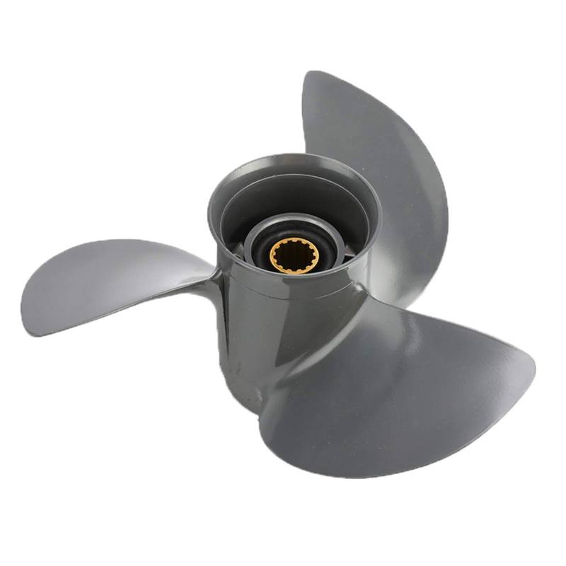 Pizgear 11 1/4x13 3-Blatt-Außenbordboot-Propellermotoren Marinepropeller Aluminiumlegierung 35-60 PS 58130-ZV5-012AH Grau Propeller für Boote von Pizgear