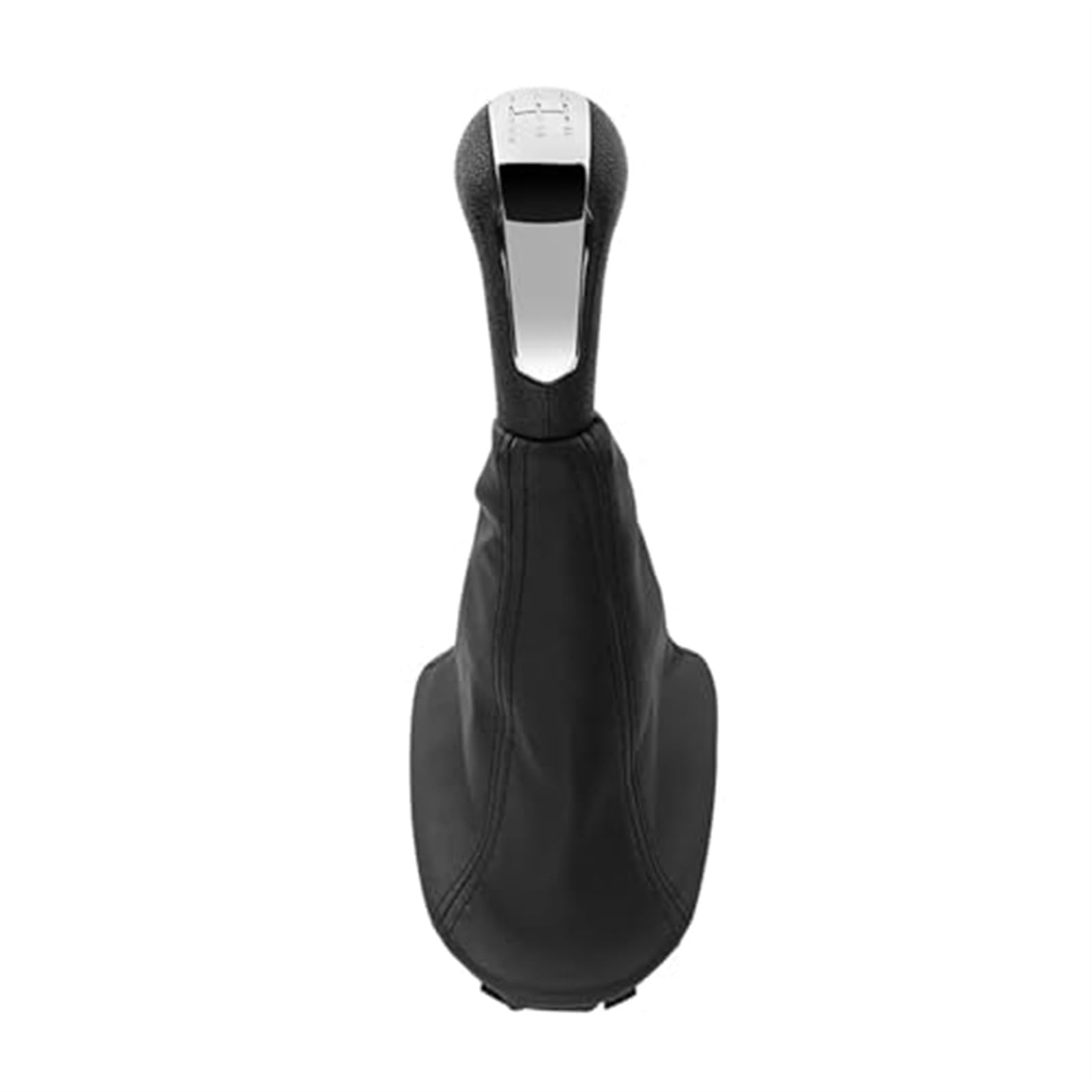 Pizgear 5-Gang-Schaltknauf-Gamasche, Leder-Kofferraumabdeckung for MT-Hebel, Schalthebel, Stiftgriff, Auto-Styling-Zubehör, for Chevy, Spark 2011–2016 Auto-Schaltknauf(Black Chrome) von Pizgear