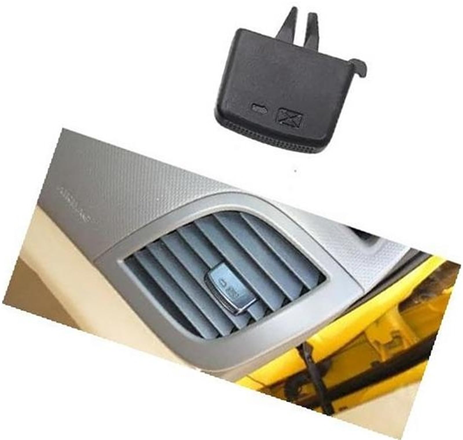 Pizgear Armaturenbrett-Entlüftungs-Reparatursatz, Auslasslaschen-Clip, Entlüftungsgitter, Auto-Clip, for Hyundai, for Verna for Solaris 2010–2016 Auto-Lüftungsclip(Black NO.4) von Pizgear