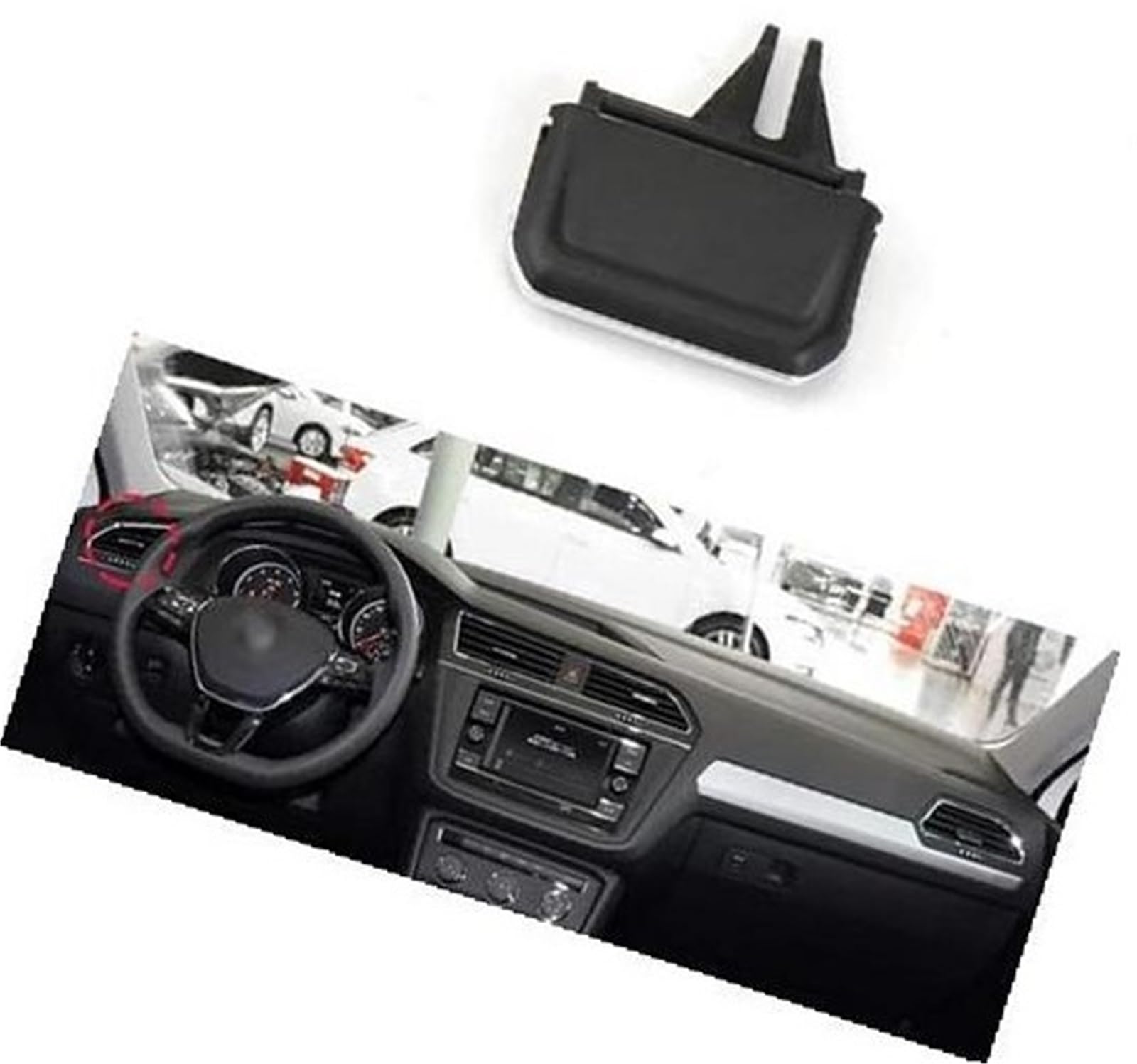 Pizgear Armaturenbrett-Entlüftungsöffnung, Auto-Front-AC-Entlüftungsgitter-Clip-Schieber, for VW, for Tiguan, 2017–2021 Auto-Lüftungsclip(Black NO.1) von Pizgear