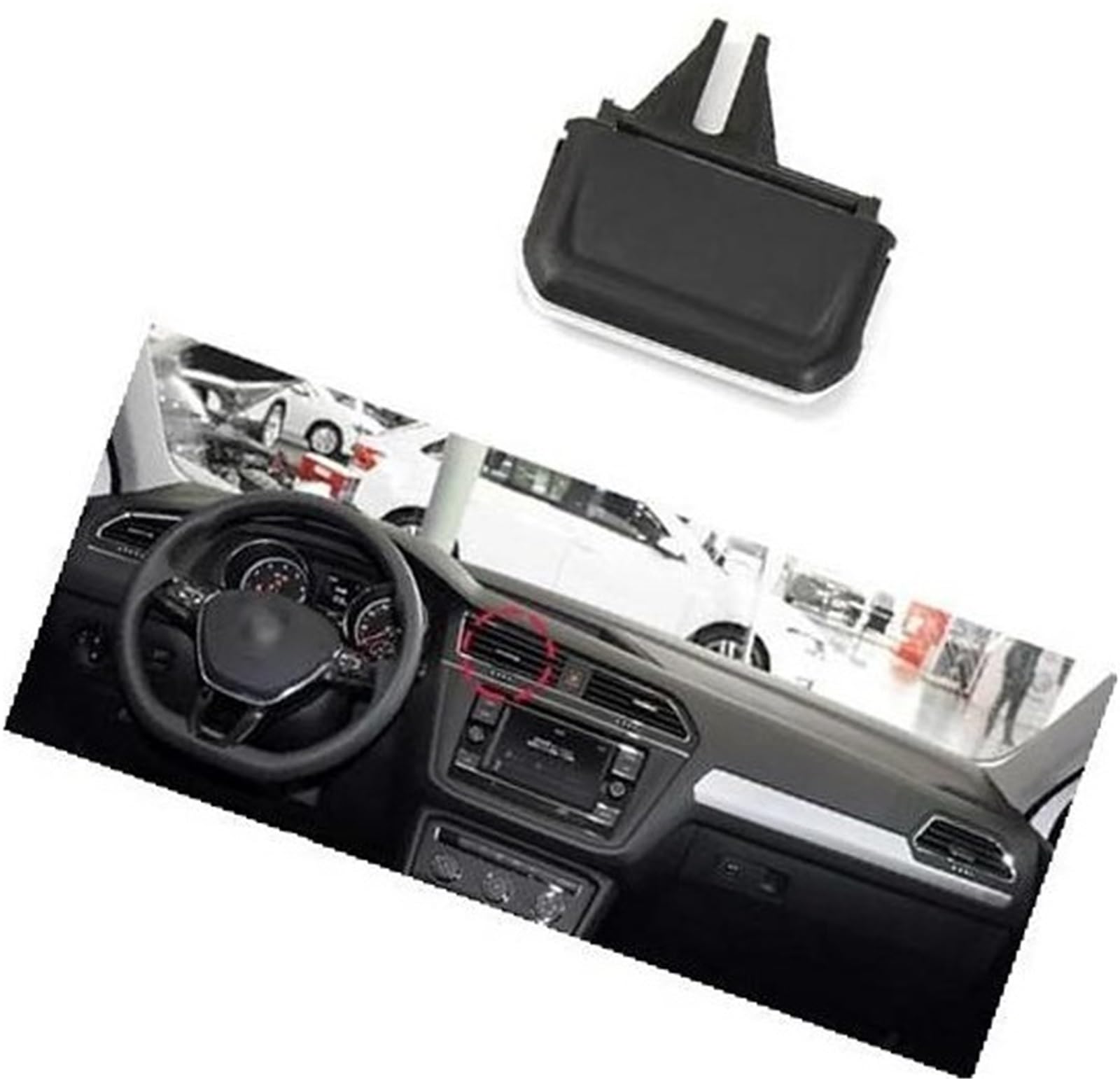 Pizgear Armaturenbrett-Entlüftungsöffnung, Auto-Front-AC-Entlüftungsgitter-Clip-Schieber, for VW, for Tiguan, 2017–2021 Auto-Lüftungsclip(Black NO.2) von Pizgear