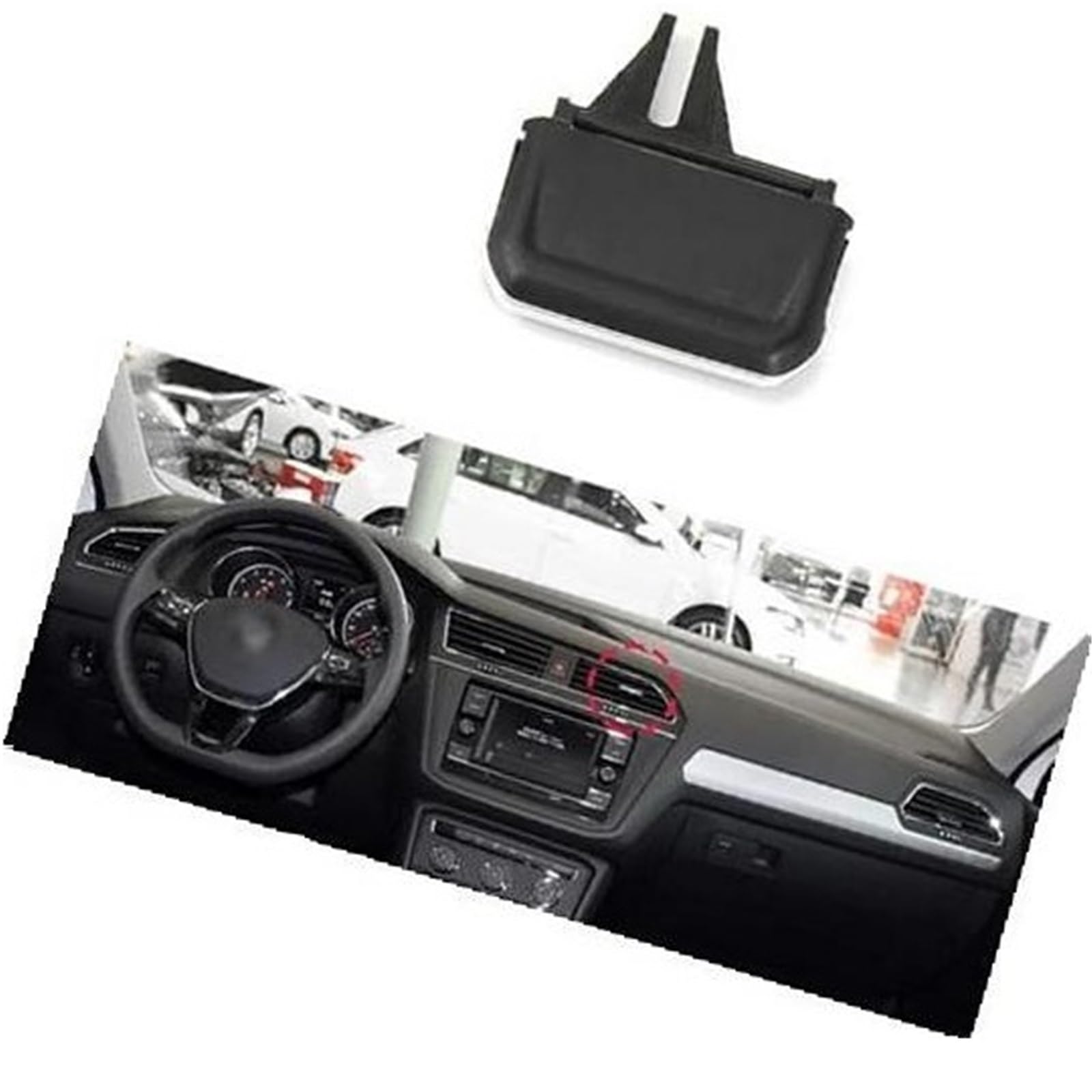Pizgear Armaturenbrett-Entlüftungsöffnung, Auto-Front-AC-Entlüftungsgitter-Clip-Schieber, for VW, for Tiguan, 2017–2021 Auto-Lüftungsclip(Black NO.3) von Pizgear