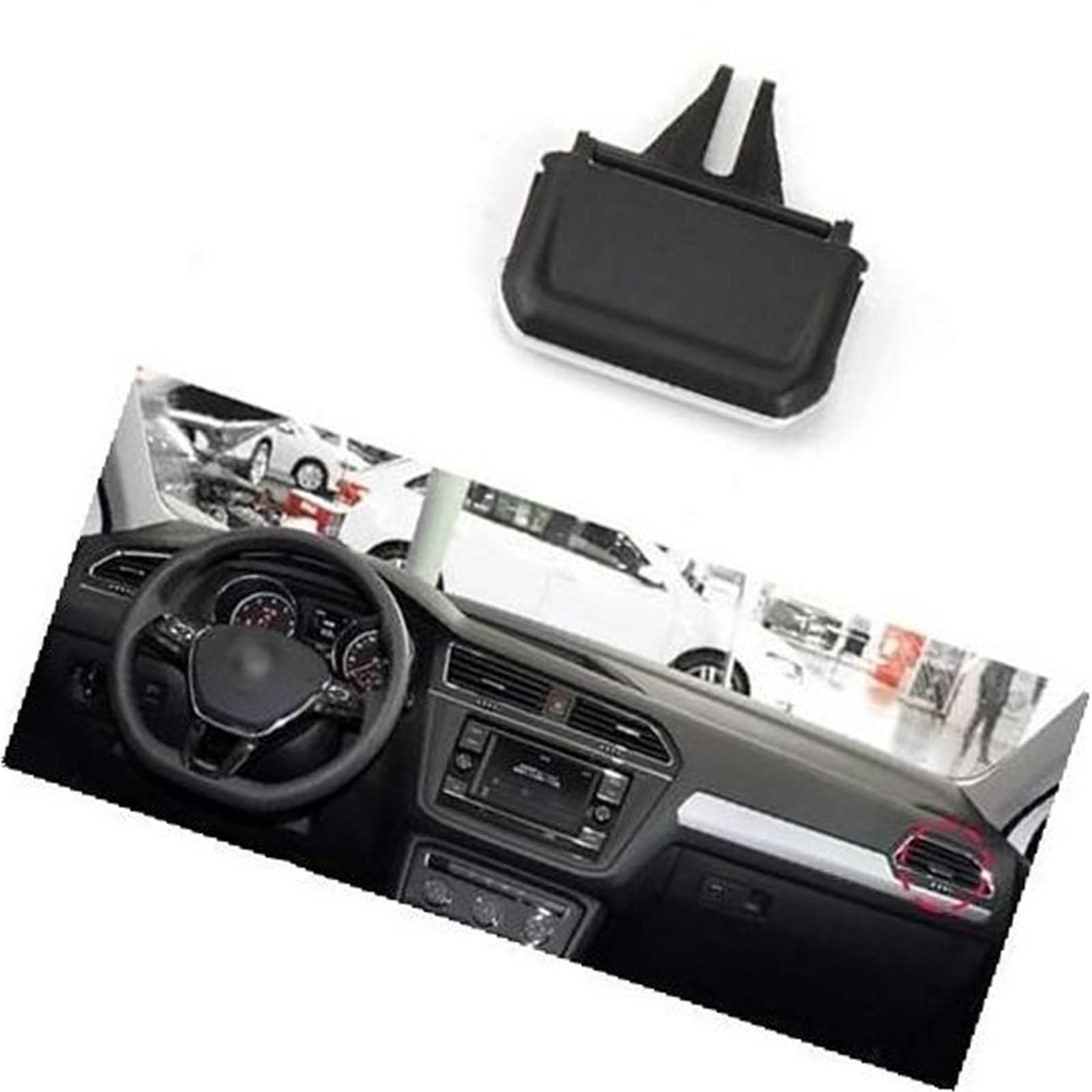 Pizgear Armaturenbrett-Entlüftungsöffnung, Auto-Front-AC-Entlüftungsgitter-Clip-Schieber, for VW, for Tiguan, 2017–2021 Auto-Lüftungsclip(Black NO.4) von Pizgear