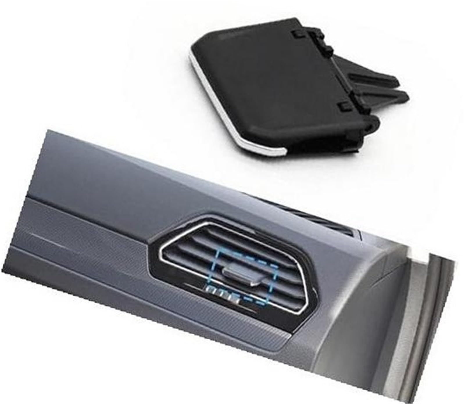 Pizgear Armaturenbrett-Entlüftungsöffnung, Auto-Frontentlüftungsgitter, Luftauslasslasche, Clip, Paddeleinstellung, for VW, for Tiguan, 2017–2022 Auto-Lüftungsclip(Black LHD-Right 1PC) von Pizgear