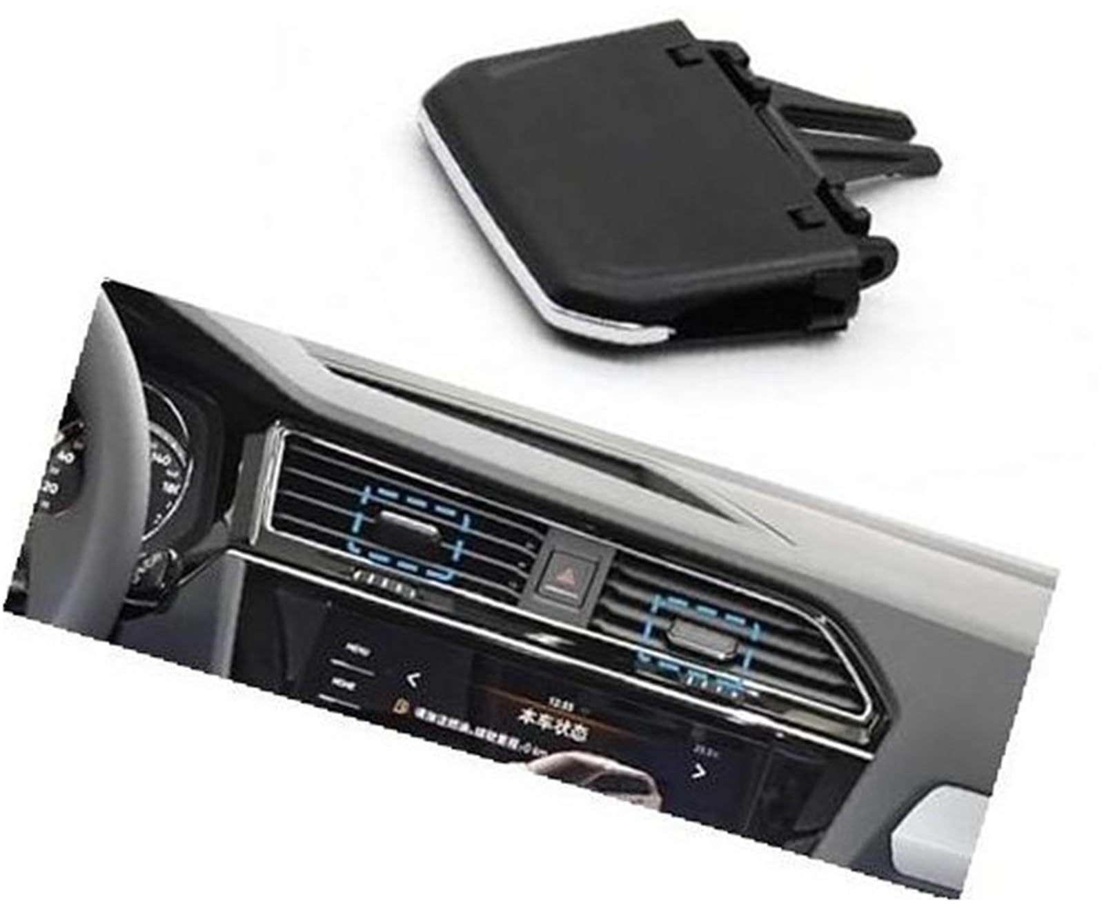 Pizgear Armaturenbrett-Entlüftungsöffnung, Auto-Frontentlüftungsgitter, Luftauslasslasche, Clip, Paddeleinstellung, for VW, for Tiguan, 2017–2022 Auto-Lüftungsclip(Black Middle 1PC) von Pizgear