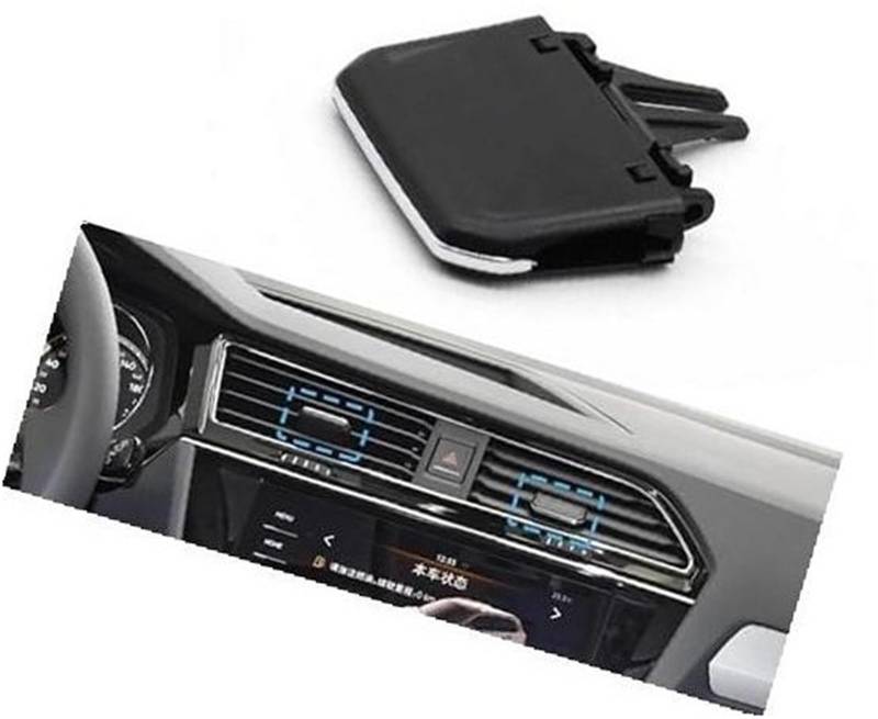 Pizgear Armaturenbrett-Entlüftungsöffnung, Auto-Frontentlüftungsgitter, Luftauslasslasche, Clip, Paddeleinstellung, for VW, for Tiguan, 2017–2022 Auto-Lüftungsclip(Black Middle 1PC) von Pizgear