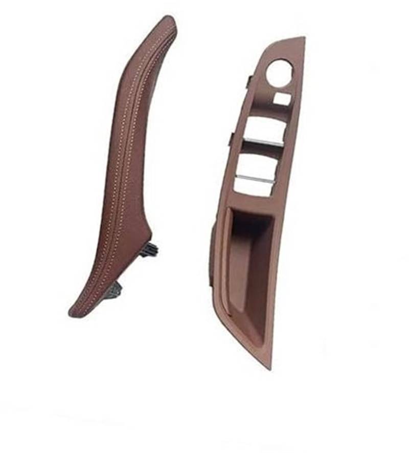Pizgear Auto Innentürgriff Auto Links rechts Innentür Armlehnengriff Baugruppe, for, 5er F10 F11 F18 520i 523i 525i 528i 535i 2010-2017 RHD Auto-Innentürgriff(Black RHD Front 2pcs Brown) von Pizgear