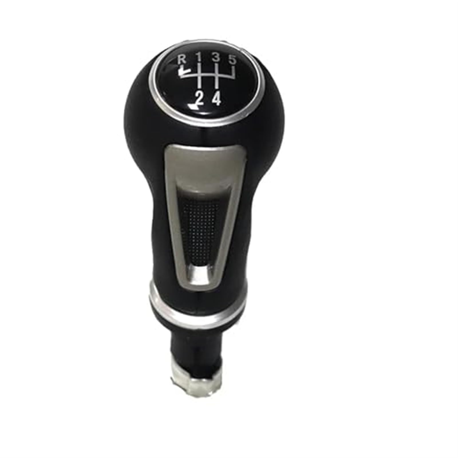 Pizgear Auto Schaltknauf Hebel Stick Gamasche Kofferraumabdeckung Kragen Leder, for Seat, Ibiza IV Auto-Schaltknauf(Black 5 Speed knob) von Pizgear