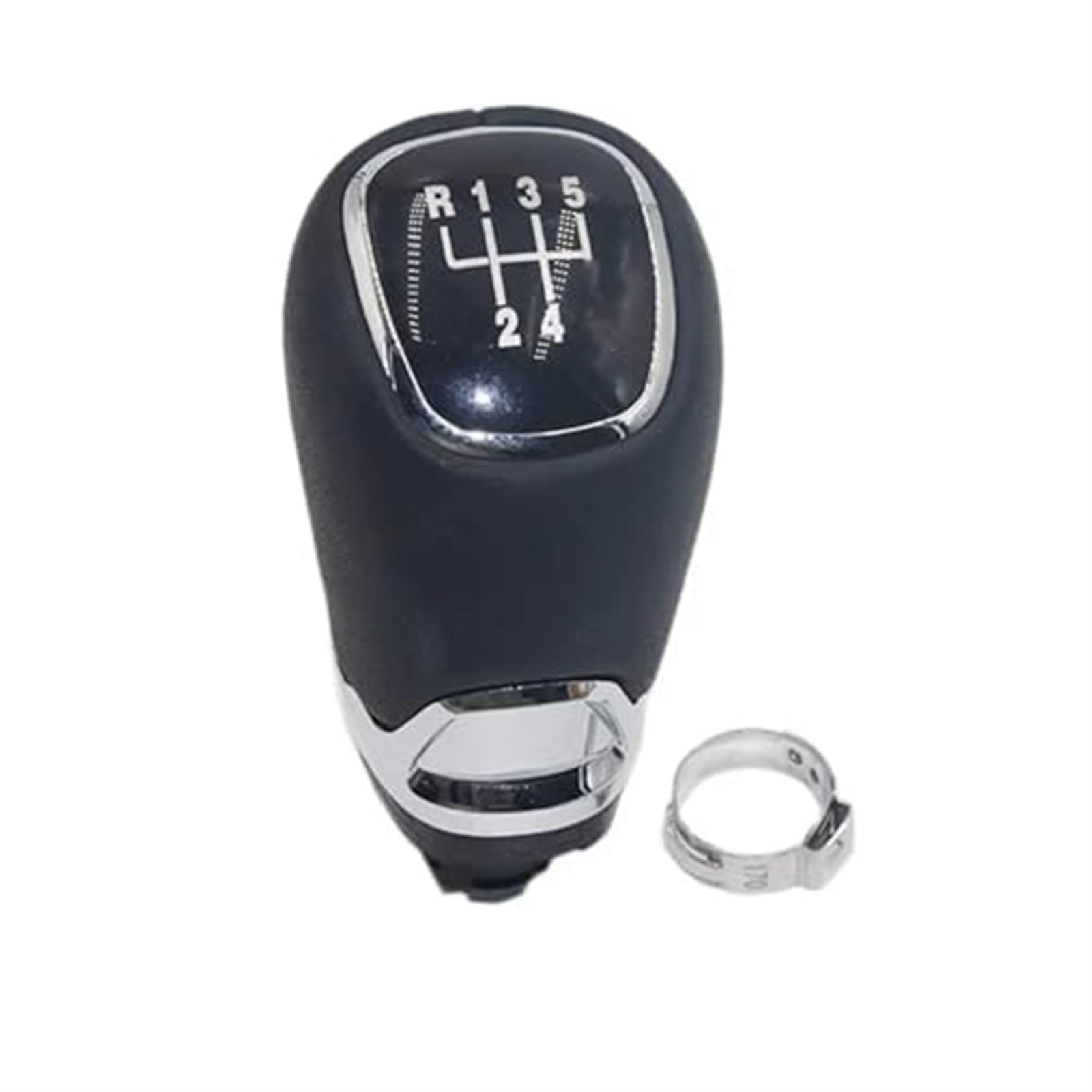 Pizgear Auto Schaltknauf Hebel Stick Griff Gamasche Leder Kofferraum Abdeckung Fall, for Skoda, for Octavia, A5 A6 2004-2012 Auto-Schaltknauf(Black 5 Speed knob) von Pizgear