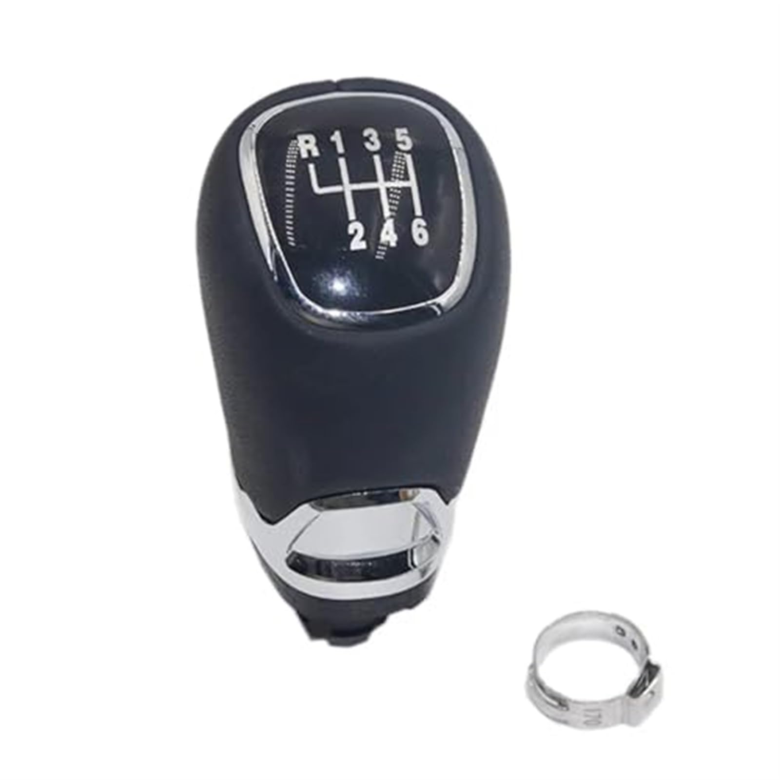 Pizgear Auto Schaltknauf Hebel Stick Griff Gamasche Leder Kofferraum Abdeckung Fall, for Skoda, for Octavia, A5 A6 2004-2012 Auto-Schaltknauf(Black 6 Speed knob) von Pizgear