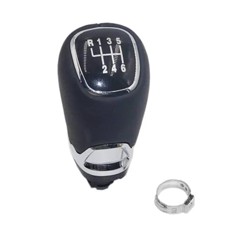 Pizgear Auto Schaltknauf Hebel Stick Griff Gamasche Leder Kofferraum Abdeckung Fall, for Skoda, for Octavia, A5 A6 2004-2012 Auto-Schaltknauf(Black 6 Speed knob) von Pizgear