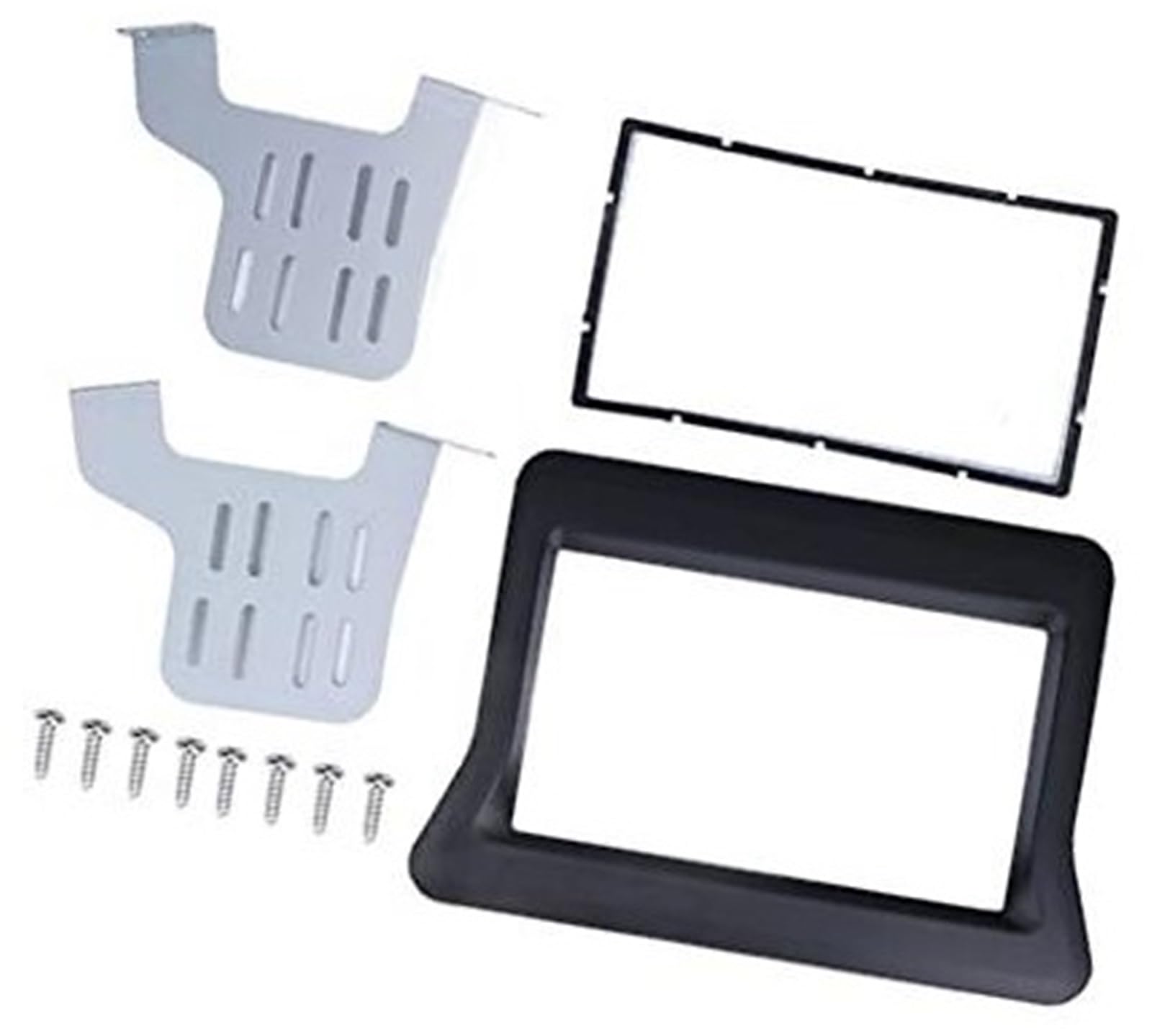 Pizgear Doppel-DIN-Armaturenbrett-Installationskit, schwarzes ABS-Stereo-Radio-Blende, GPS-CD-DVD-Panelrahmen, Armaturenbrett-Montageverkleidung Autoradio-Armaturenbrett Pizgear Doppel-DIN-Armaturenbrett-Installationskit, schwarzes ABS-Stereo-Radio-Blende, GPS-CD-DVD-Panelrahmen, Armaturenbrett-Montageverkleidung Autoradio-Armaturenbrett von Pizgear
