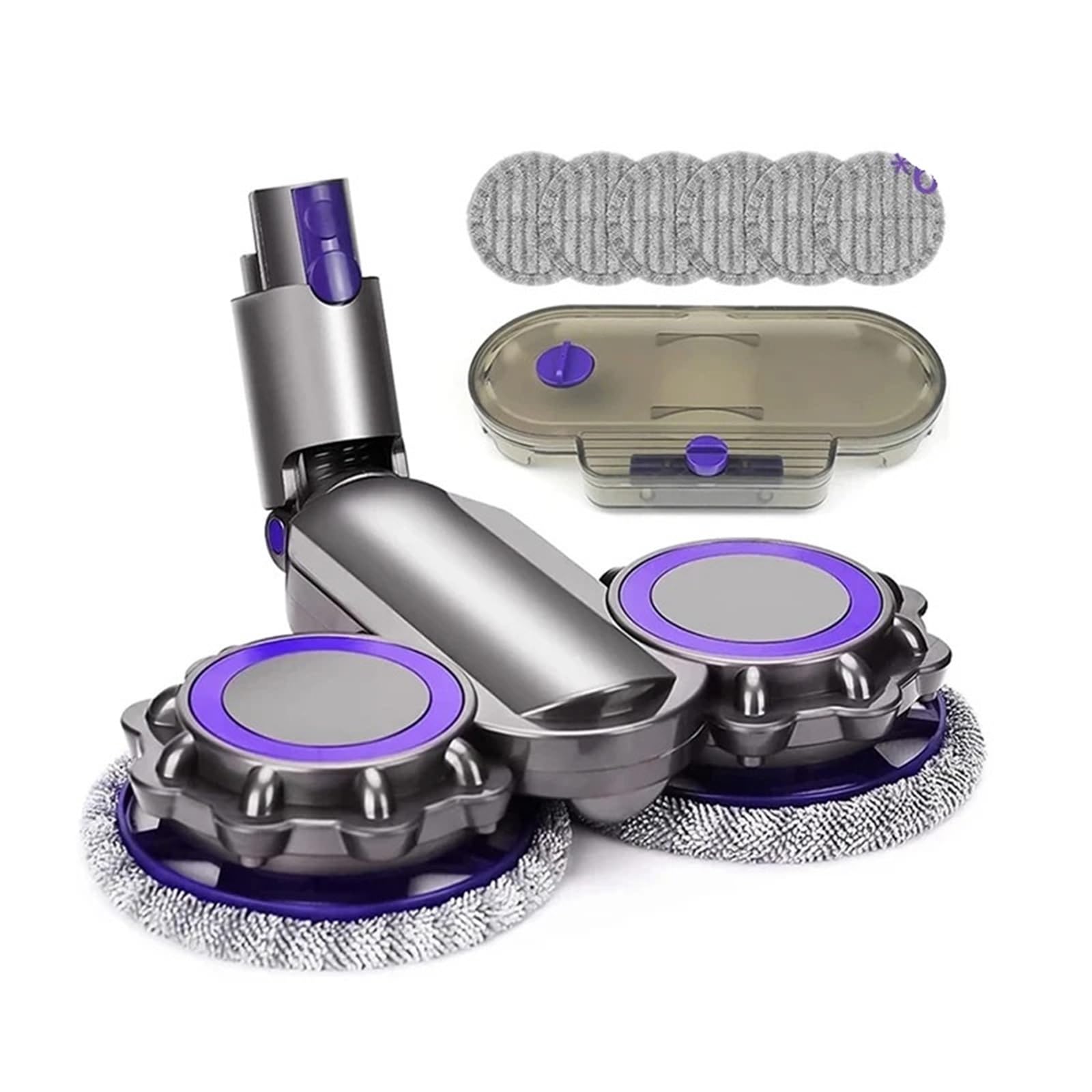 Pizgear Elektrische Moppkopfbürste mit Wassertank-Ersatz, for Dyson, for V7 V8 V10 V11 V15 Staubsauger, abnehmbares Tuch-Mopp-Zubehör Roboter-Staubsauger-Wischpad(Plum) von Pizgear
