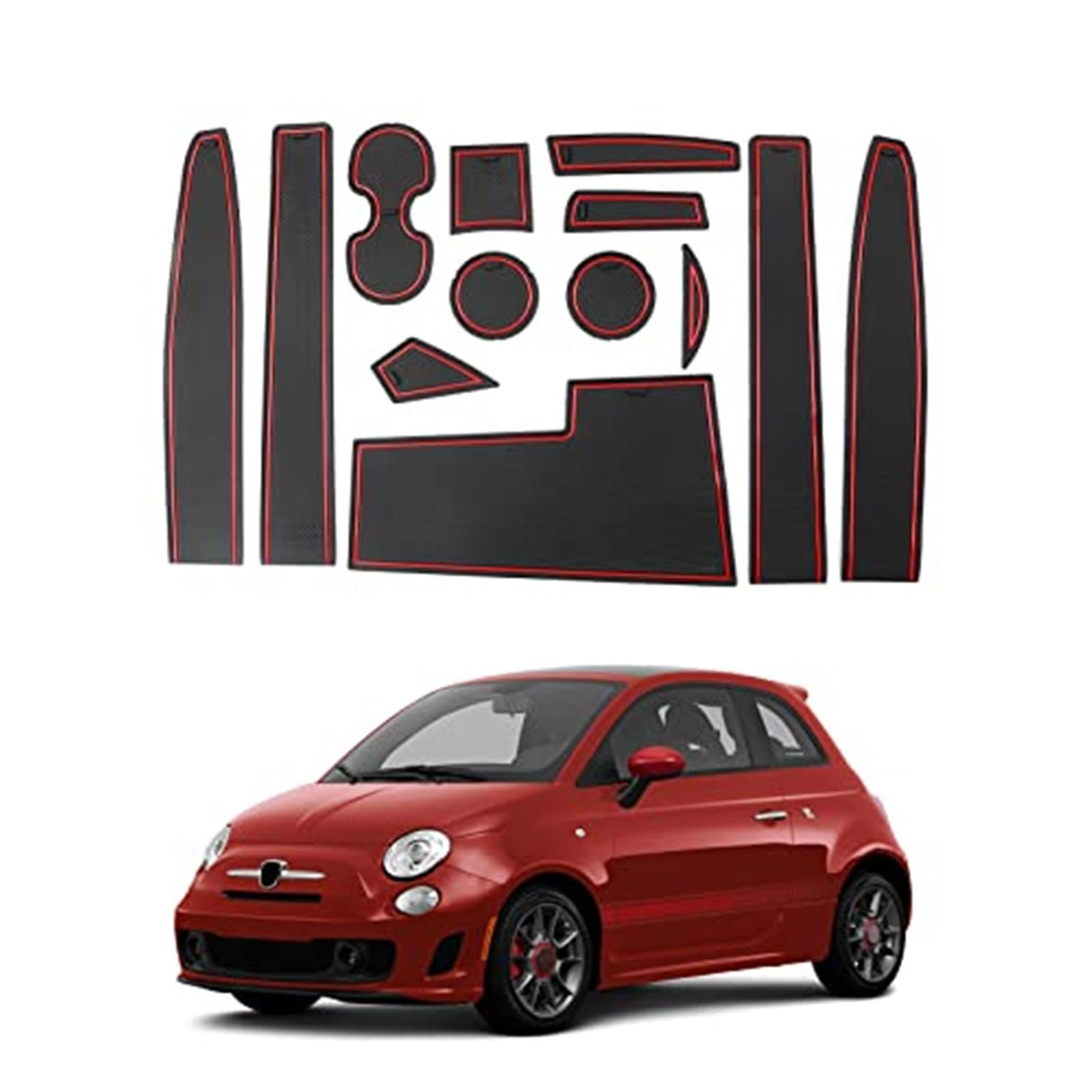 Pizgear For FIAT, 500 Abarth 595 2017-2020 Auto Gummimatten, Autotürschlitzmatte Auto Armlehne Getränkehaltermatte Mittelkonsole Antirutschmatte, Abarth 595 Innenzubehör Gummimatte Anti-Rutsch-Matte f Pizgear For FIAT, 500 Abarth 595 2017-2020 Auto Gummimatten, Autotürschlitzmatte Auto Armlehne Getränkehaltermatte Mittelkonsole Antirutschmatte, Abarth 595 Innenzubehör Gummimatte Anti-Rutsch-Matte f von Pizgear