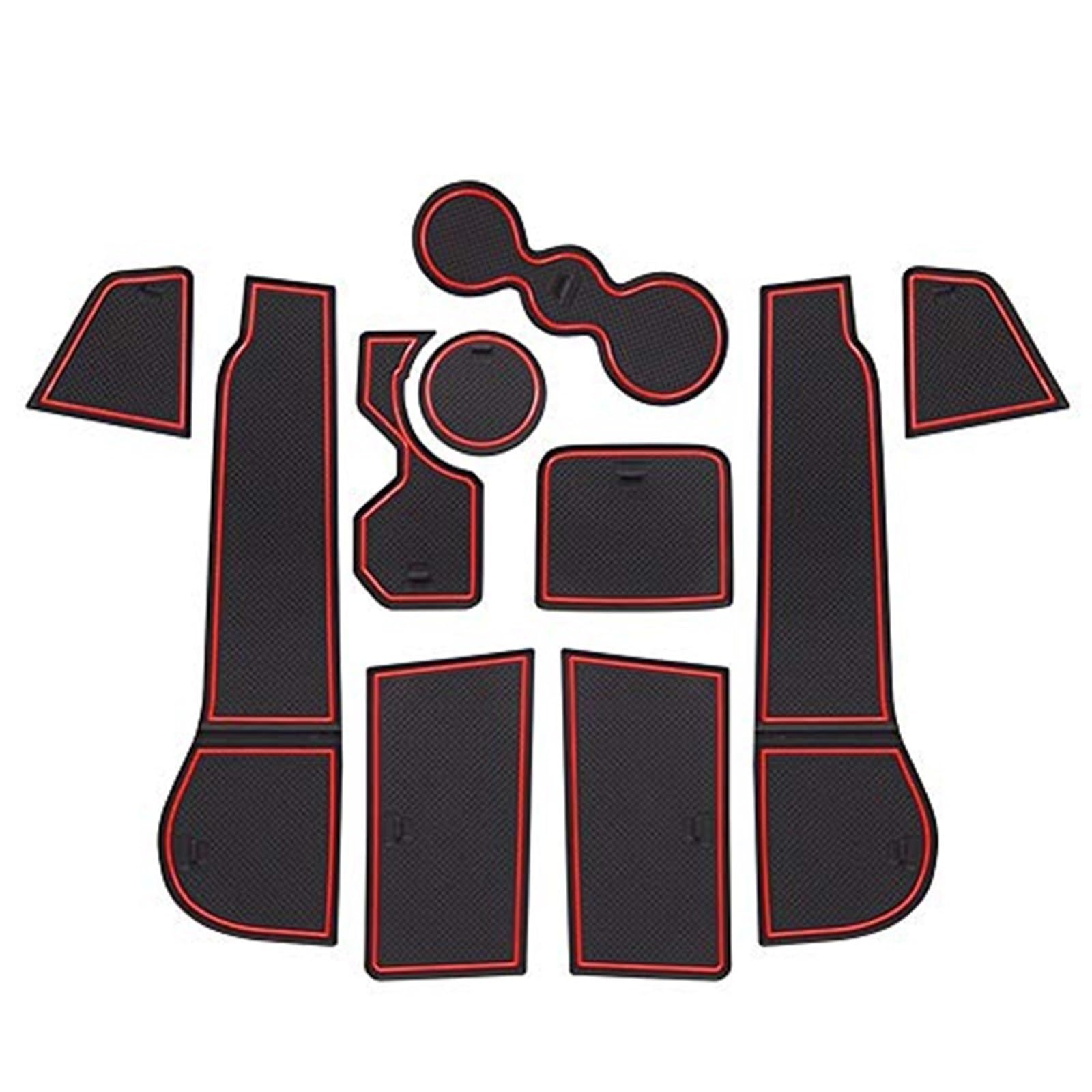 Pizgear For Golf, 8 MK8 GTI GTD GTE Auto Gummimatten, Automatten Türschlitzmatte Auto Armlehne Getränkehaltermatte Mittelkonsole Antirutschmatte, for Golf, 8 Zubehör Gummimatte, 10 Stück/Packung Anti- von Pizgear