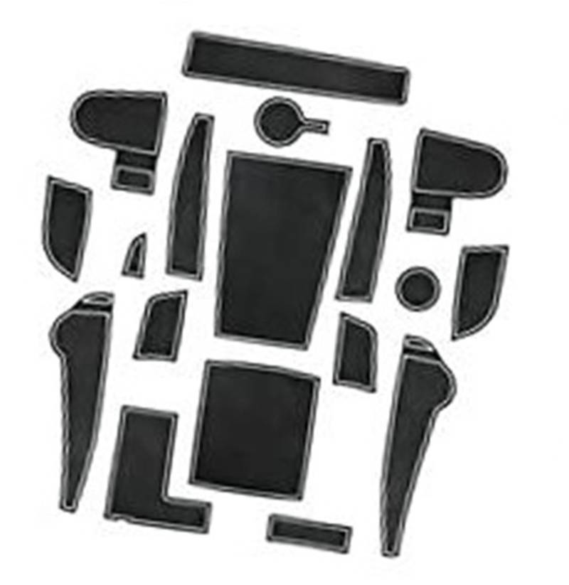Pizgear For Hyundai, KONA EV 2020-2023 Auto-Gummimatten, KONA EV Automatten Türschlitzmatte Autoarmlehne Getränkehaltermatte Mittelkonsole Antirutschmatten Innenraum Gummimatten KONA EV Zubehör Anti-R von Pizgear