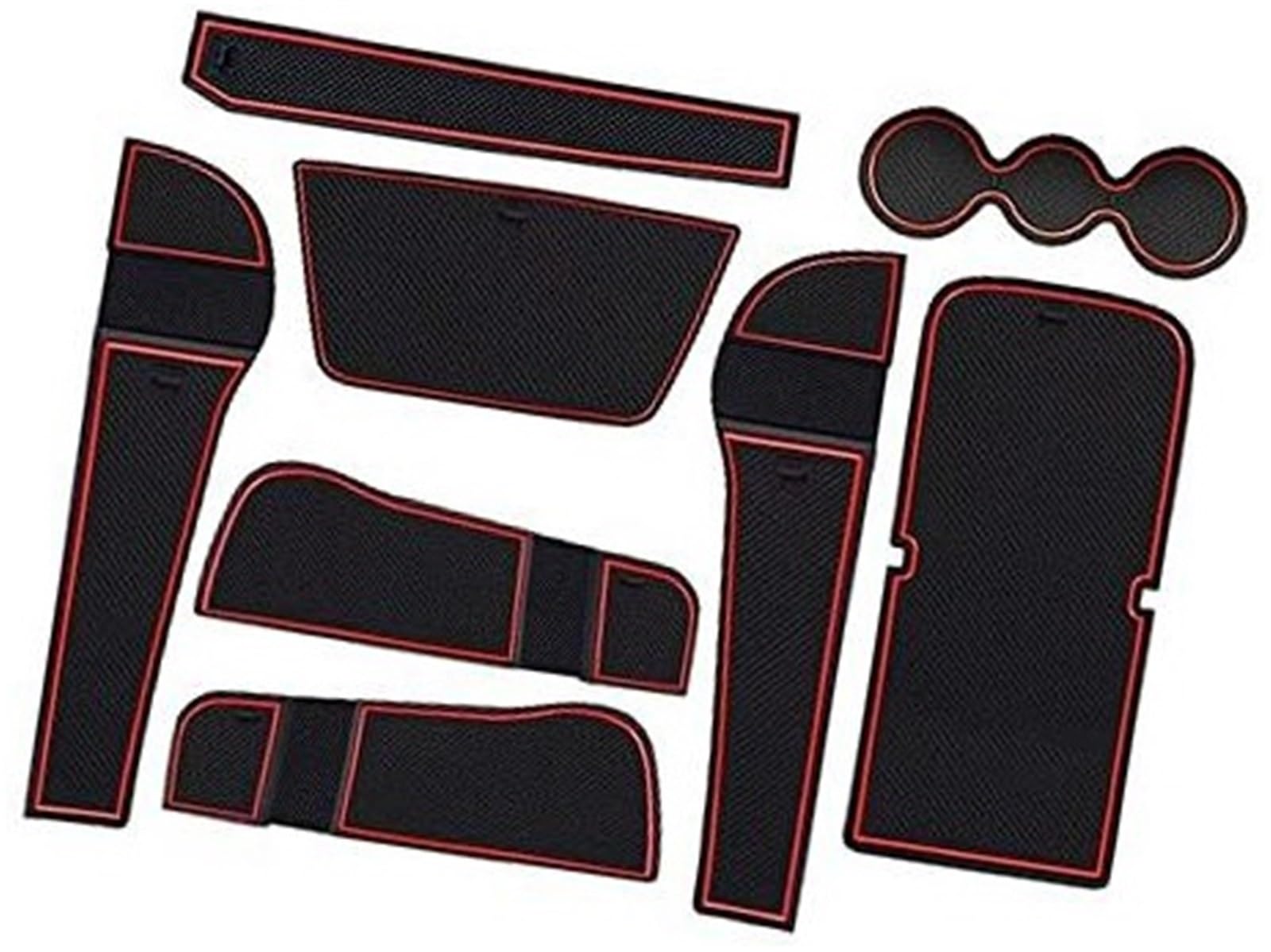 Pizgear For Karoq, 2017-2023 Auto Gummimatten, Autotürschlitzmatte Armlehne Getränkehaltermatte Mittelkonsole Antirutschmatte, for Karoq, Zubehör Gummimatte, 8 Stück/Paket Anti-Rutsch-Matte für das Ar von Pizgear