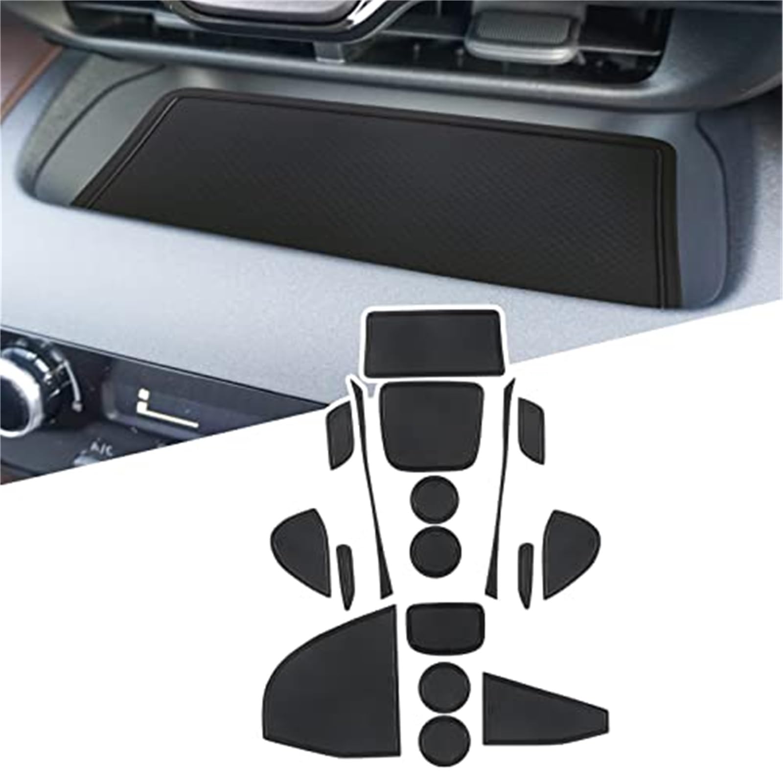 Pizgear For Toyota, for Yaris Cross SUV 2021 2022 Auto rutschfeste Gummimatten (für Rechtslenker), Autotürschlitz-Pad-Matte, Getränkehaltermatte, Armlehne, Mittelkonsolen, Innendekoration, 17-tlg Anti von Pizgear