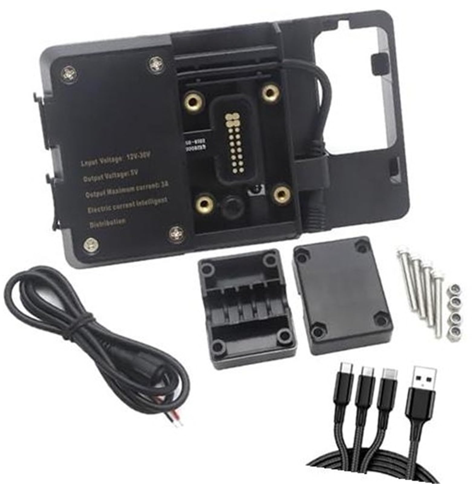 Pizgear GPS Moto Telefon Halterung, for TRK502, for TRK520X 2016- Handy Navigation Halterung GPS USB Telefon Aufladen Motorrad-Lenker-Telefonhalterung(Black A) von Pizgear
