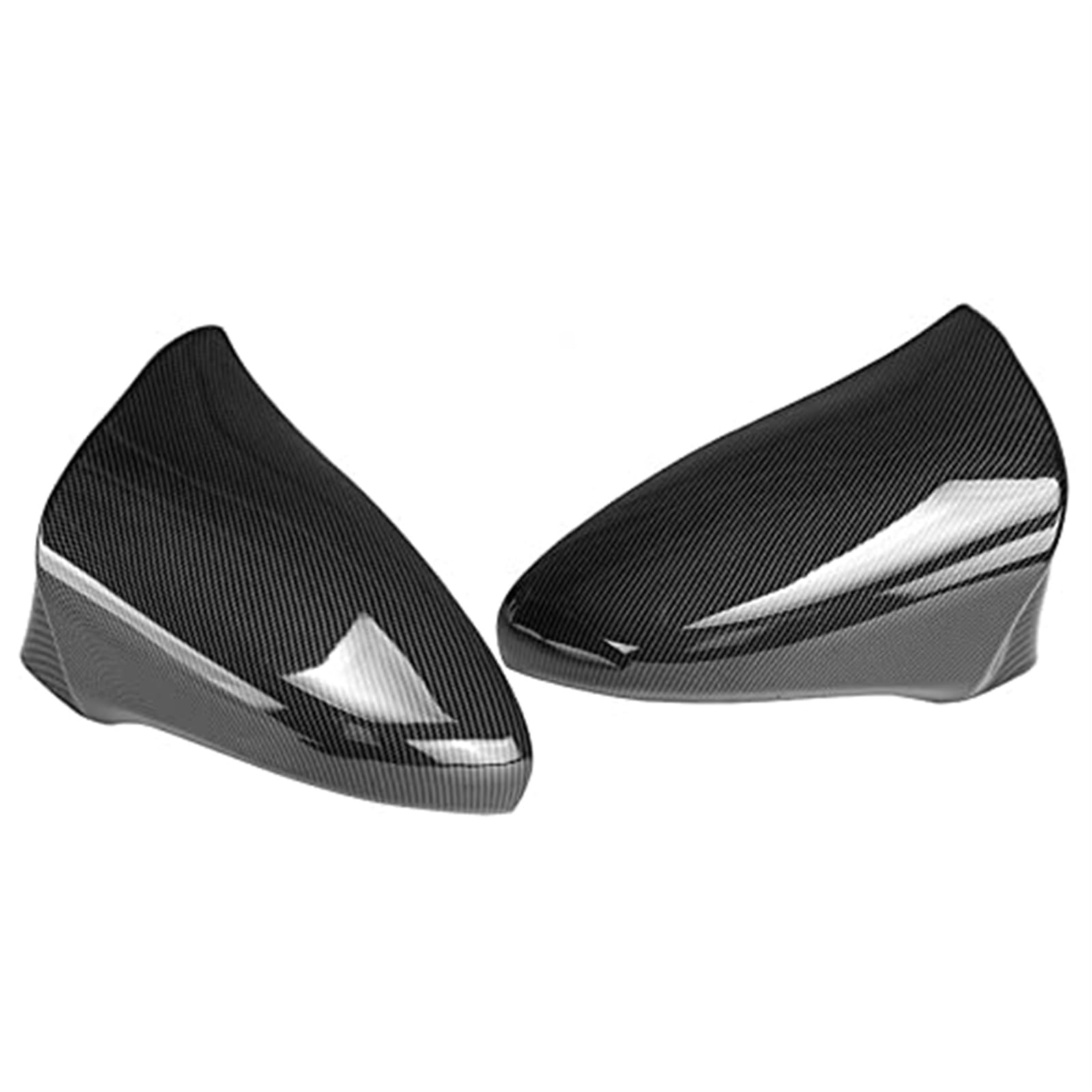 Pizgear Horn Style Carbon Fiber Rückspiegelabdeckung for Lexus, IS250 IS300 IS350 ES GS LS CT RC 2014-2020 Außenspiegel Ersatzteile Auto-Außenspiegelabdeckung(Black Carbon Fiber Painted) von Pizgear
