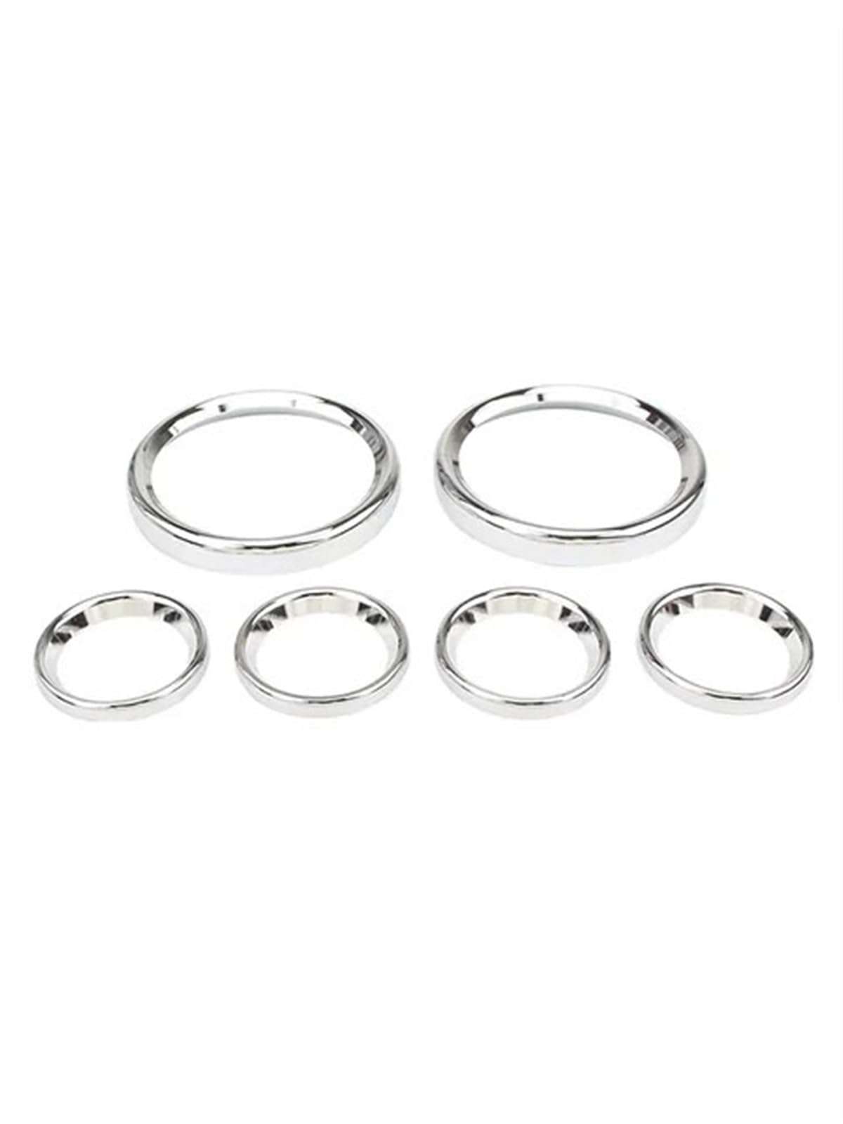 Pizgear Motorrad-Instrumenten-Tachometer-Lünetten-Abdeckungs-Set, schwarz, for Harley, Touring Electra Glide Street Glide Tour Glide 1996–2013 Auto Tacho Zierring(Chrome) von Pizgear