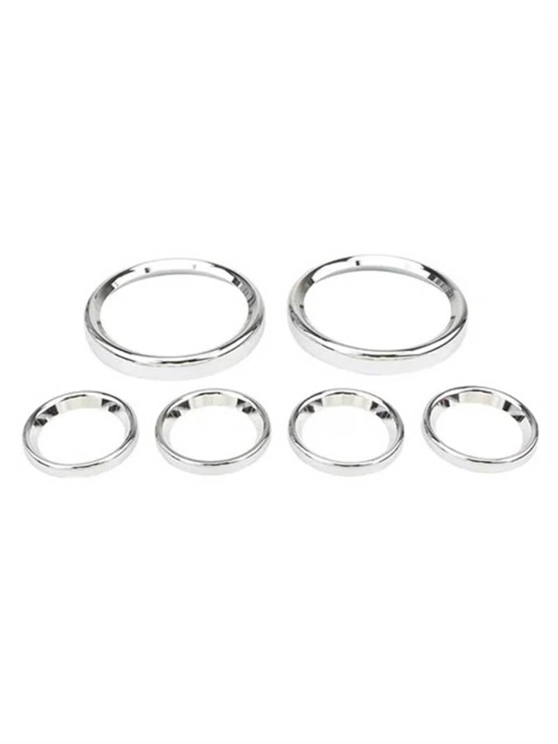 Pizgear Motorrad-Instrumenten-Tachometer-Lünetten-Abdeckungs-Set, schwarz, for Harley, Touring Electra Glide Street Glide Tour Glide 1996–2013 Auto Tacho Zierring(Chrome) von Pizgear