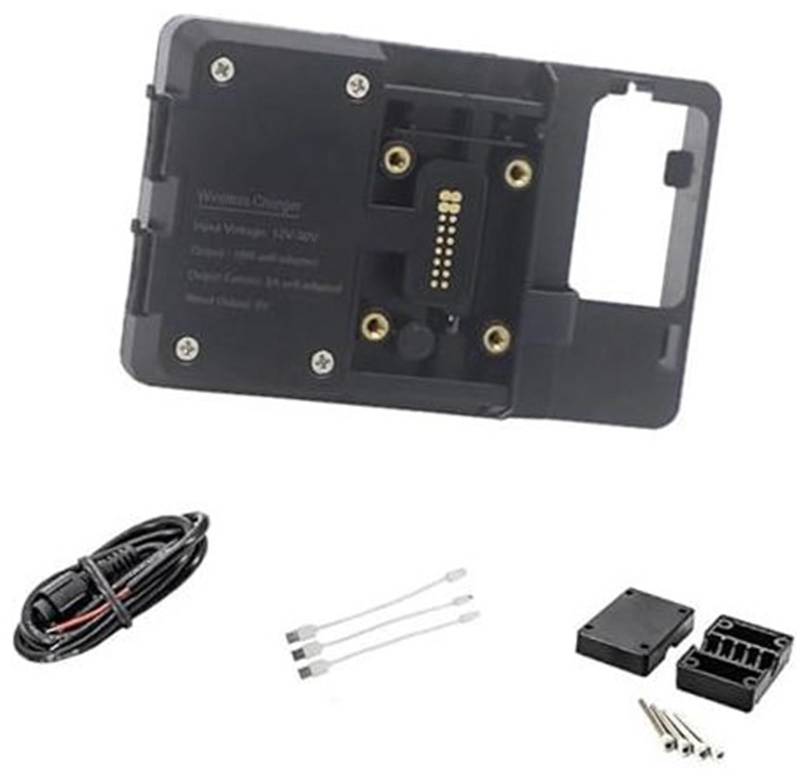 Pizgear Motorrad-Telefonhalterung, for Aprilia, for Tuareg 660 Tuareg660 2022 Motorrad-Telefon Kabelloses und USB-Ladegerät GPS-Navigationsplattenhalterung Halterständer Motorrad-Telefonhalterung(BLAC von Pizgear