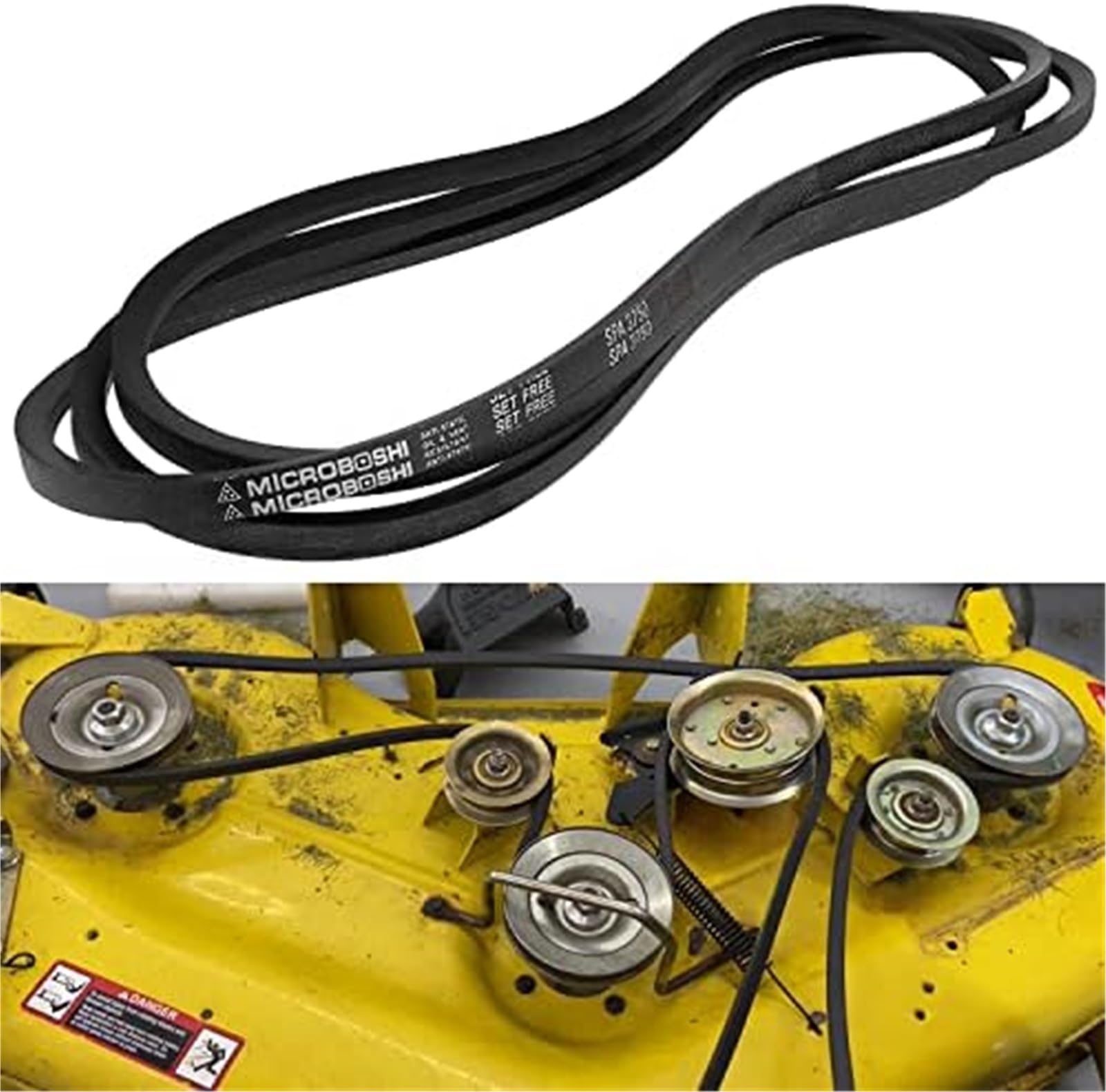 Pizgear Rasenmäher-Keilriemen, 121,9 cm, passend for John Deere, GX21833, GX20571, D140, D150, D160, L120, L130, LA130, LA140, LA145, LA155, LA165, X140 usw. Rasenmäher-Antriebsriemen(2pcs) von Pizgear