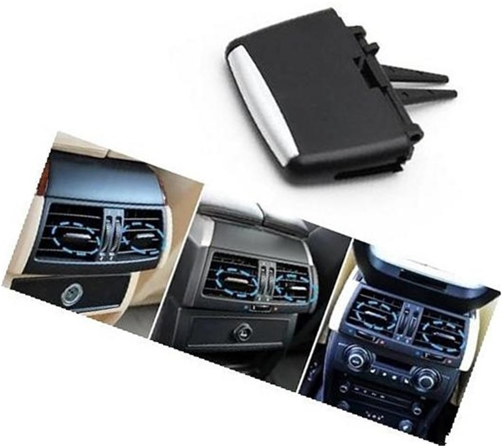 Pizgear Reparatursatz for Armaturenbrett-Entlüftungsöffnungen vorne und hinten am Lüftungsgitter, Schieber, Clip, for, X5, X6, E70, E71 64229220101 Auto-Lüftungsclip(Black Rear 1PC) von Pizgear