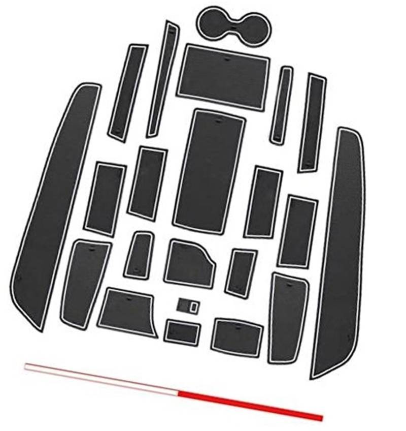 Pizgear Rutschfeste Gummimatten, for C5 Aircross, Automatten Türschlitzmatte Autoarmlehne Getränkehaltermatte Mittelkonsole Antirutschmatte, C5 Aircros Zubehör Innendekoration, 22 Stück/Packung Anti-R von Pizgear