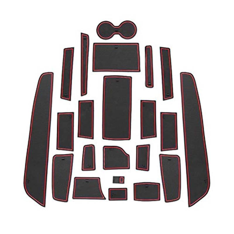 Pizgear Rutschfeste Gummimatten, for C5 Aircross, Automatten Türschlitzmatte Autoarmlehne Getränkehaltermatte Mittelkonsole Antirutschmatte, C5 Aircros Zubehör Innendekoration, 22 Stück/Packung Anti-R von Pizgear