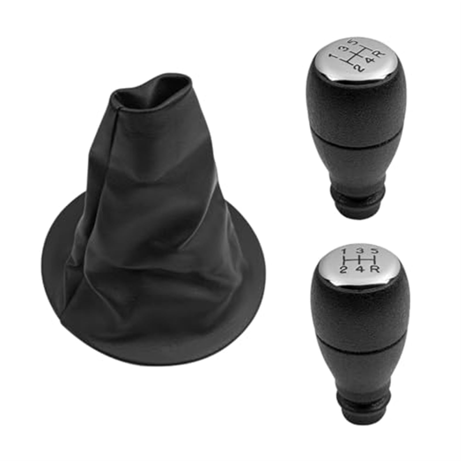 Pizgear Schaltknauf Gamasche Kofferraumabdeckung Fall, for Peugeot, for Partner, for Citroen, Berlingo III MK3 2008-2020 Hebelstift Griff Kugel Auto-Schaltknauf(Black 2Pcs) von Pizgear