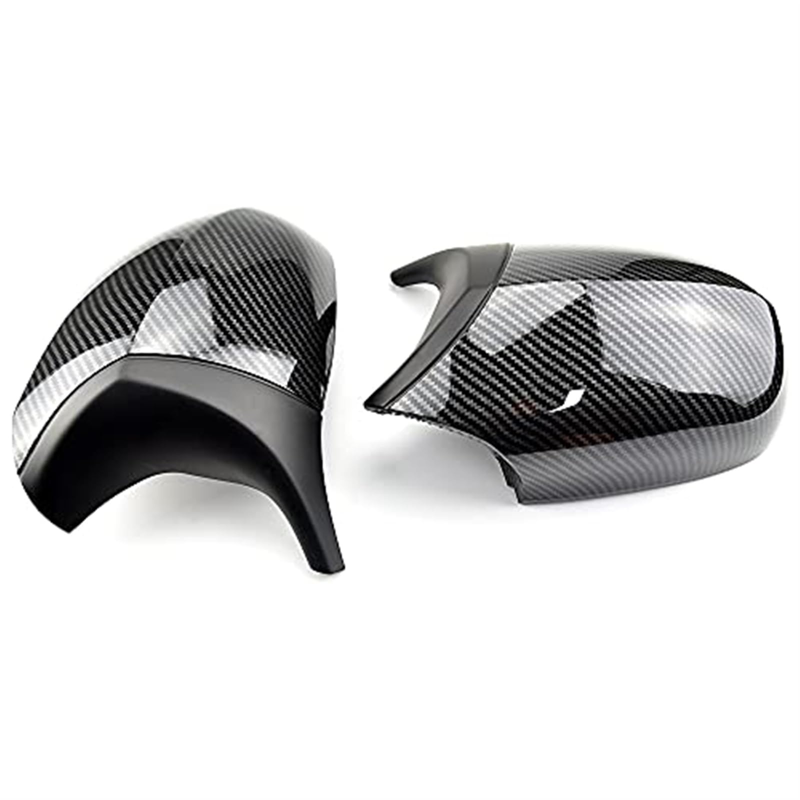 Pizgear Schwarze Seitenspiegel-Abdeckkappe, Rückspiegelschale, for, 3er E90 E91 E92 E93 LCI Facelift Außenspiegel, Carbonfaser-Muster, Ersatzteile Auto-Außenspiegelabdeckung(Black Carbon Pattern) von Pizgear