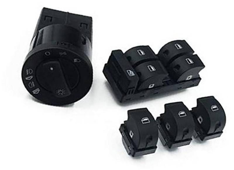 Pizgear Steuerschalterknopf, elektrischer Fensterheber, Nebelscheinwerfer-Steuerschalterknopf, for A4 S4 B6 B7 RS4 8E0959851 8E0959855 8E0941531A Auto-Drucktastenschalter Autofensterschalterknopf von Pizgear