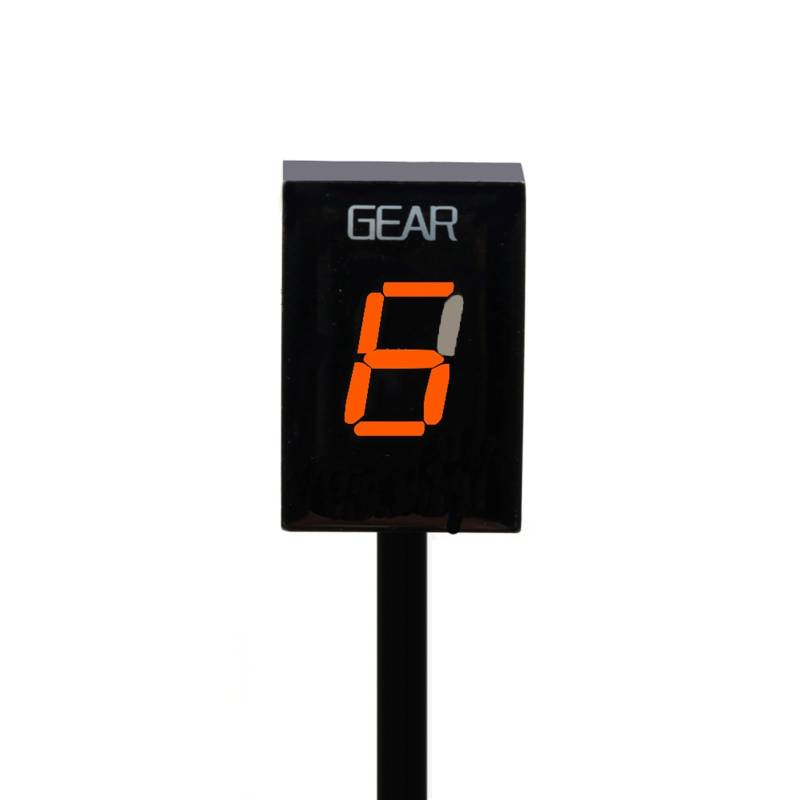 Pizgear for, for Road Star 1999–2014, Royal Star 1996–2013, Motorrad-Sonderzubehör, Anzeigeanzeige, 1–6 Gang-Geschwindigkeitsmesser Motorrad-Ganganzeige(Orange) von Pizgear