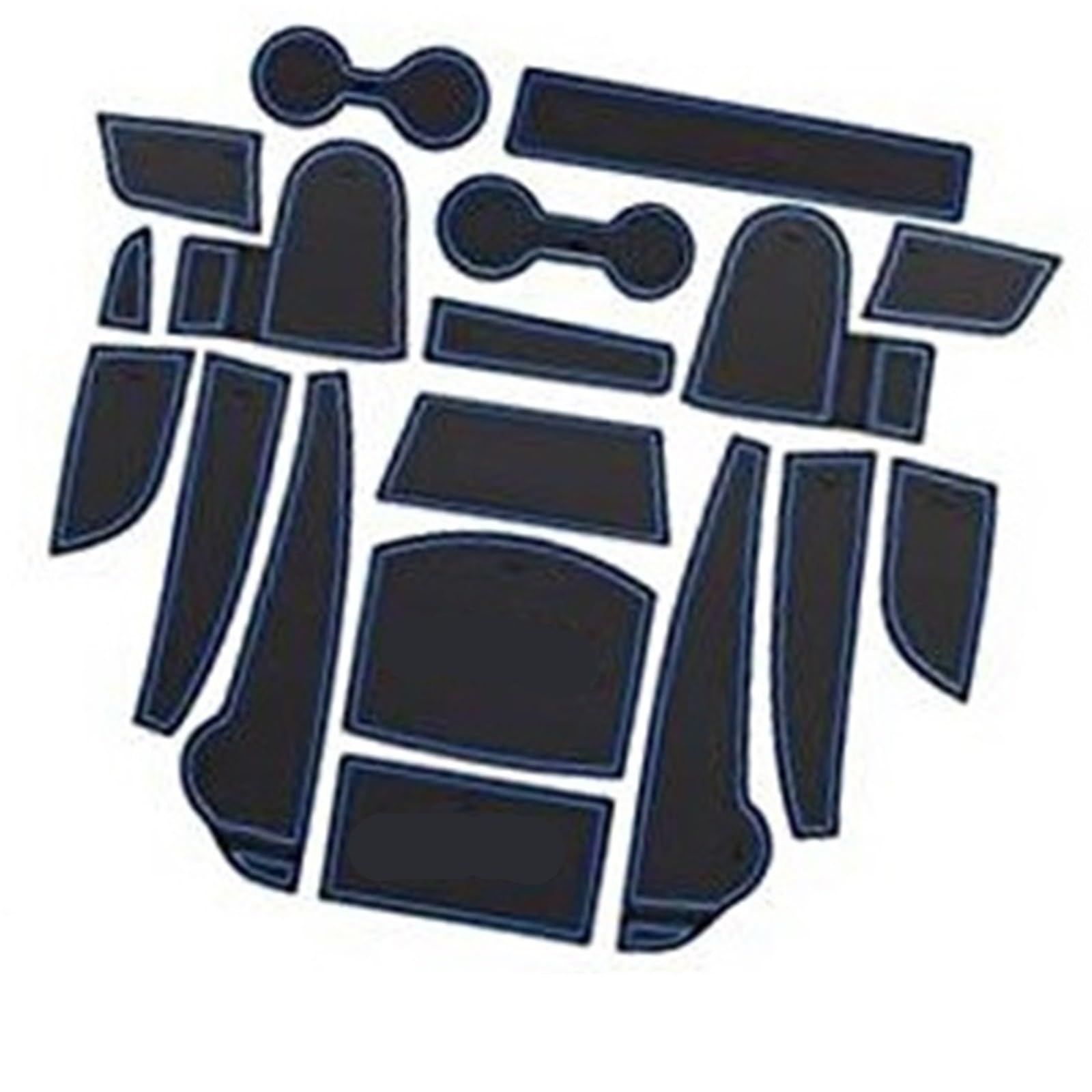 Pizgear for Hyundai, Kona 2022 Gummimatten Auto Mittelkonsole Türschlitz rutschfest Anti-Staub Getränkehalter Gummimatte Armlehne Innenzubehör Anti-Rutsch-Matte für das Armaturenbrett von Pizgear