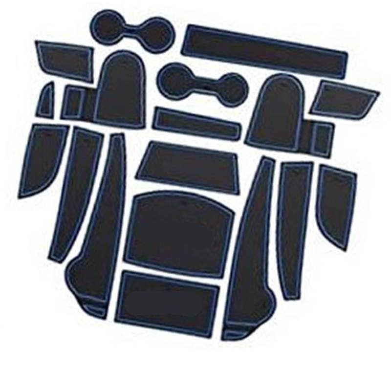 Pizgear for Hyundai, Kona 2022 Gummimatten Auto Mittelkonsole Türschlitz rutschfest Anti-Staub Getränkehalter Gummimatte Armlehne Innenzubehör Anti-Rutsch-Matte für das Armaturenbrett von Pizgear