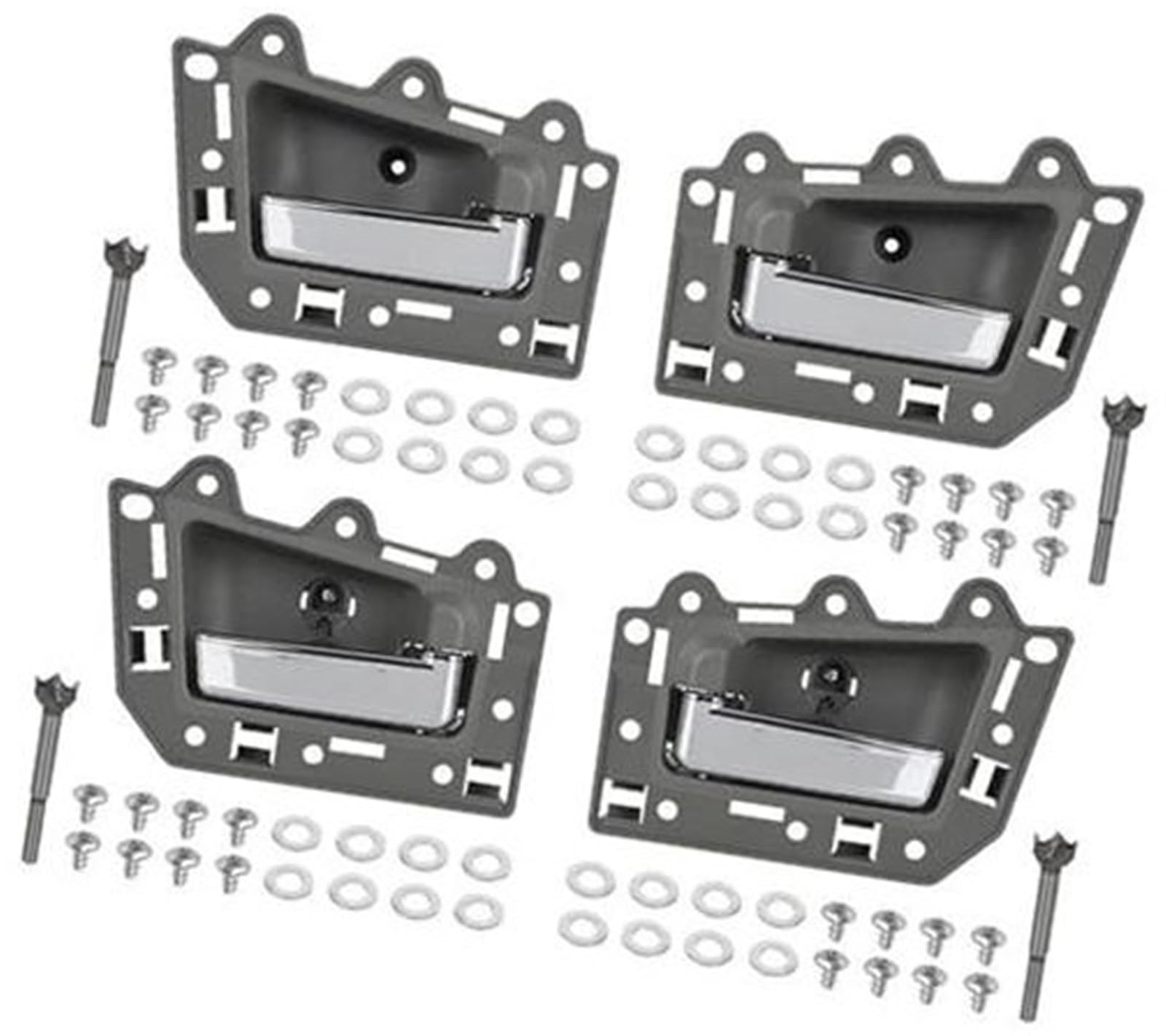 Pizgear for Jeep, for Grand, for Cherokee, 2005 2006 2007 2008 2009 2010 1JV461J3AA 1JV471J3AA 5HR421J3AK 5HR411J3AK Auto-Innentürgriff Auto-Innentürgriff(Black 4pcs Chrome Front Rear) von Pizgear