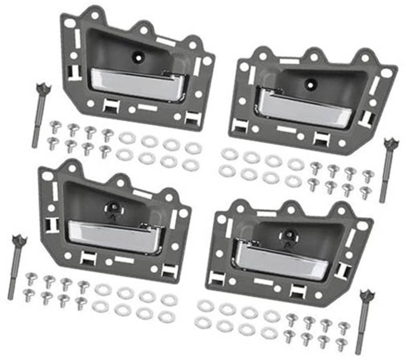 Pizgear for Jeep, for Grand, for Cherokee, 2005 2006 2007 2008 2009 2010 1JV461J3AA 1JV471J3AA 5HR421J3AK 5HR411J3AK Auto-Innentürgriff Auto-Innentürgriff(Black 4pcs Chrome Front Rear) von Pizgear