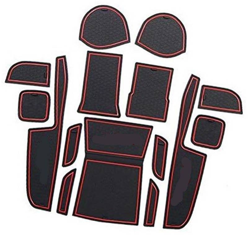 Pizgear rutschfeste Gummimatten for Autotürschlitz-Pad, Matte, Getränkehalter, Armlehne, Mittelkonsole, Innenzubehör, 17-TLG. Anti-Rutsch-Matte für das Armaturenbrett von Pizgear
