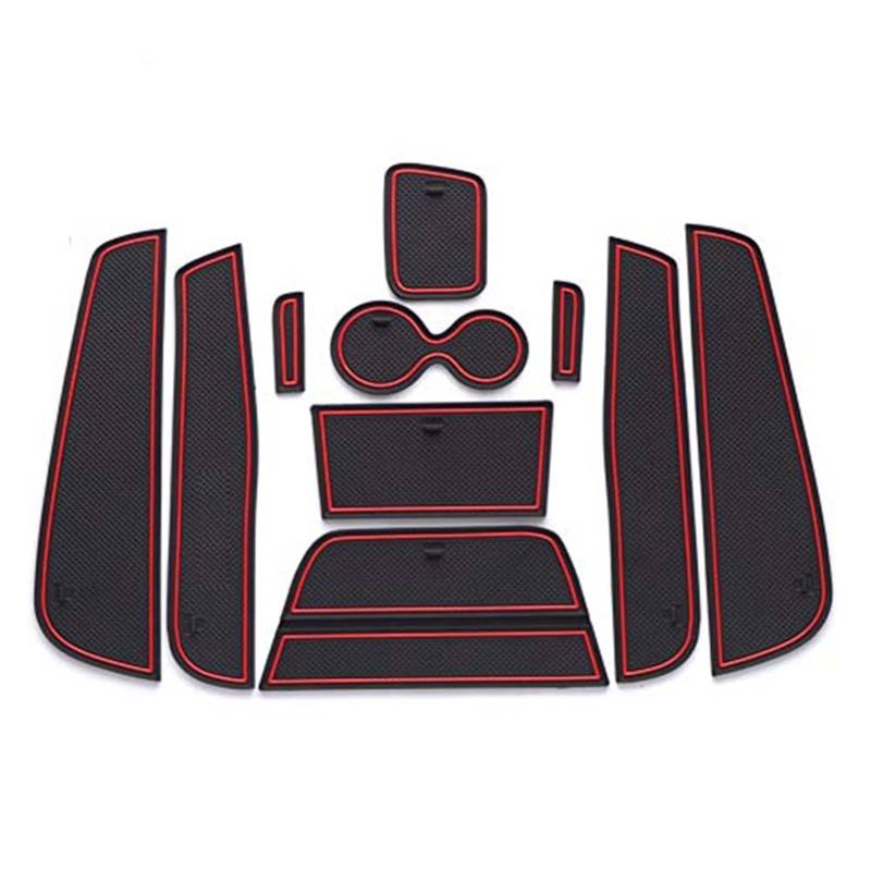 Pizgear rutschfeste Gummimatten for Captur, Autotürschlitz-Pad, Getränkehalter, Armlehne, Mittelkonsole, Innenzubehör, 11-teilig Anti-Rutsch-Matte für das Armaturenbrett von Pizgear