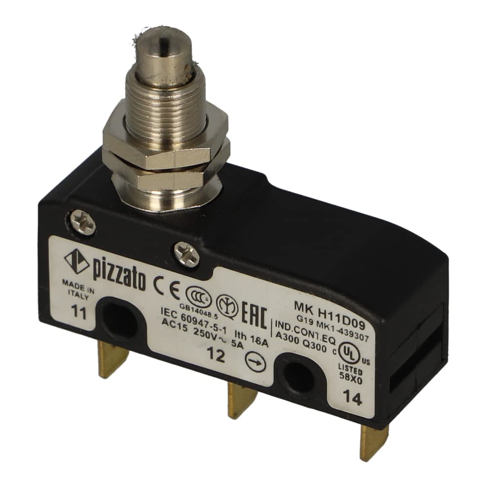 MK H11D09 | MKH11D09 | PIZZATO STANDARD MICROSWITCH WITH PLUNGER ACTUATOR. M10 THREADED COLLAR 1 C/O CONTACT & 0.250" FAST MK H11D09 | MKH11D09 | PIZZATO STANDARD MICROSWITCH WITH PLUNGER ACTUATOR. M10 THREADED COLLAR 1 C/O CONTACT & 0.250" FAST von Pizzato