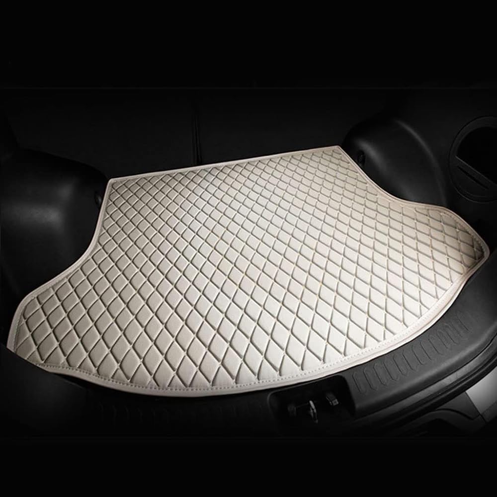 Auto Kofferraummatten für Toyota Camry Gasoline (no Storage Box) 2014-2017, Anpassen Leder Kofferraum Schutzmatte Kofferraumwanne Wasserdicht Kratzfest Autozubehör,White von PjjxQf