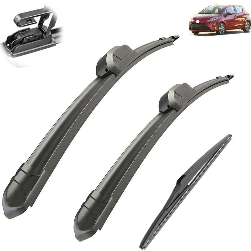 Perfekte Sicht im Regen & Nebel -Wetterfeste Scheibenwischer für Toyota Yaris MK3 2011–2019'(3 wipers) von Pjpltsy