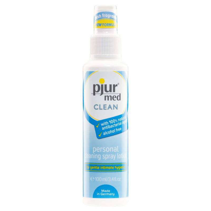 pjur med CLEAN - Hygienespray zur schonenden Reinigung der Haut & Intimbereich - bakteriostatisch, alkohol- & parfümfrei - 1er Pack (1 x 100 ml) von pjur