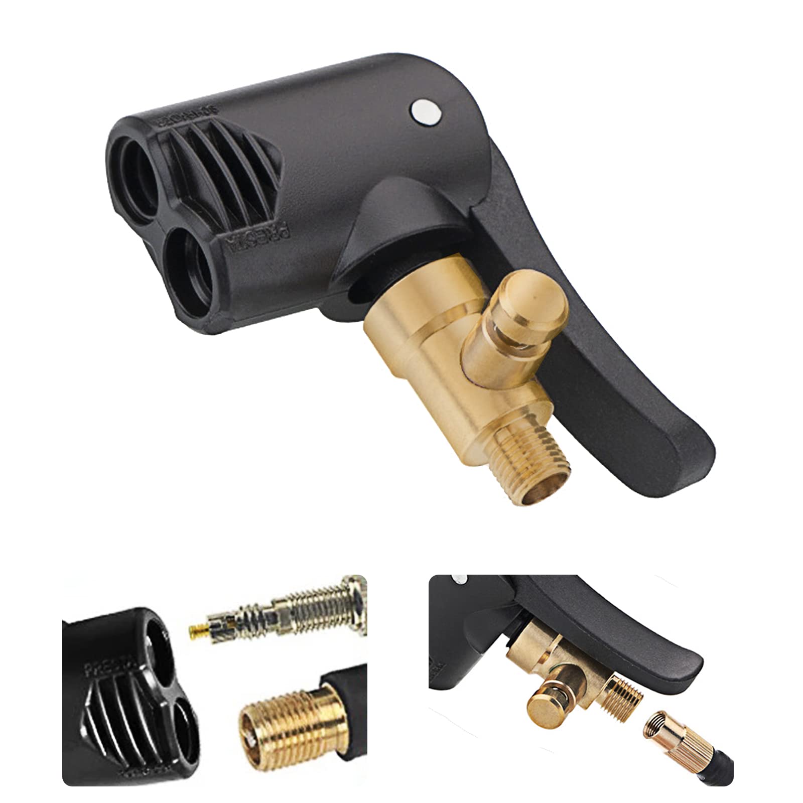 PlandleLee 1pcs Messing Autoventil Adapter, für Auto LKW Reifenfüller, Auto Reifen Air Chuck Autoventil Hebelstecker Reifenventil Reifenluftfutter Luftpumpen Clip Gewindedüsen Ventil PlandleLee 1pcs Messing Autoventil Adapter, für Auto LKW Reifenfüller, Auto Reifen Air Chuck Autoventil Hebelstecker Reifenventil Reifenluftfutter Luftpumpen Clip Gewindedüsen Ventil von PlandleLee