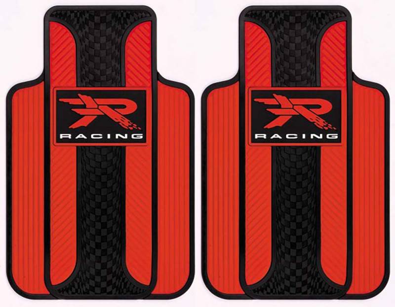 Plasticolor 001727R04 Red R Racing Series 1 Universal Fit Auto LKW SUV Fußmatten Paar von Plasticolor